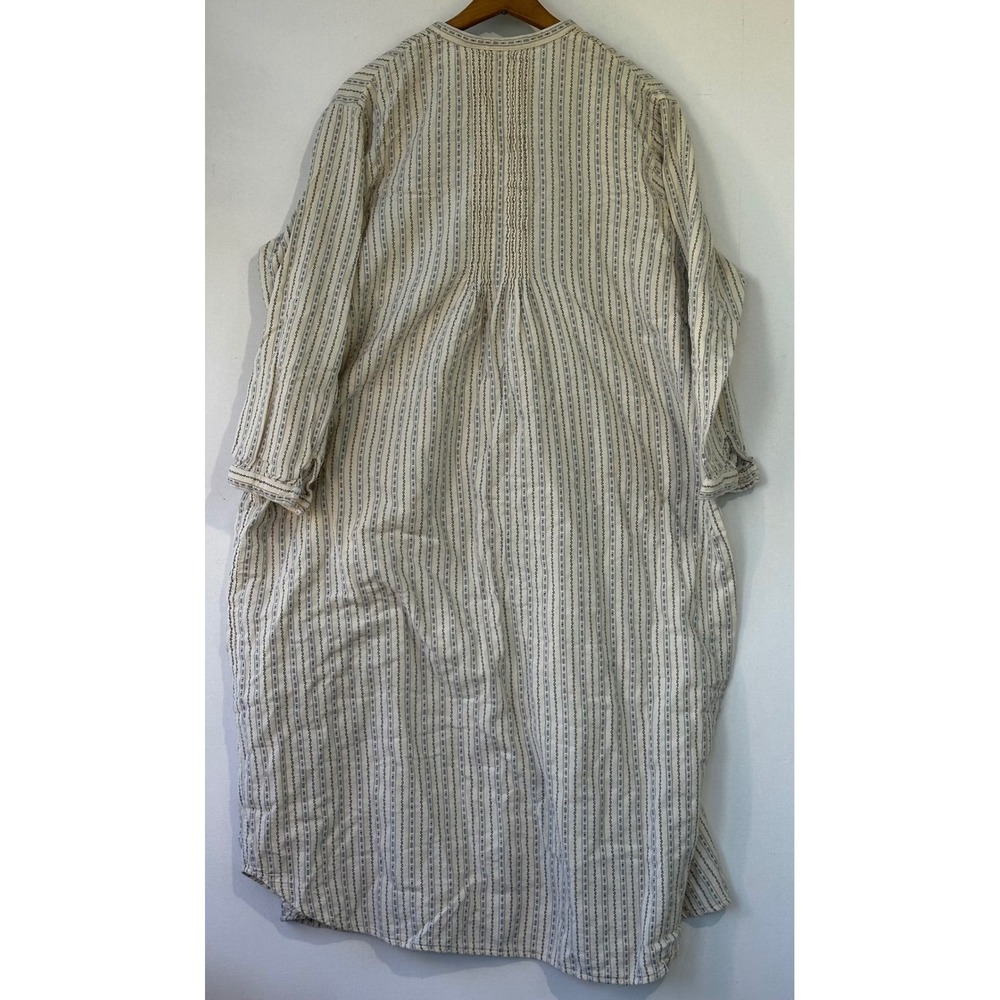 L.L.Bean Nightgown Pintuck Cotton Women XL-Reg Cream Blue Excellent - Picture 3 of 5